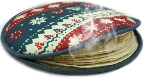 Miniatura 10 de Sophix Bolsa para calentar tortillas, tamaño grande de 12 pulgadas, este soporte de tela con aislamiento térmico mantiene las tortillas, el pan Naan