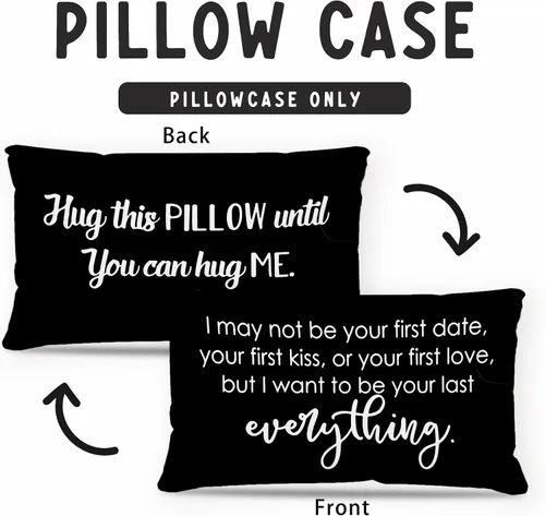 Miniatura 7 de Sufamb Regalos románticos de relaciones de larga distancia, reversible, decoración para el hogar y el dormitorio, funda de almohada de 12 x 20