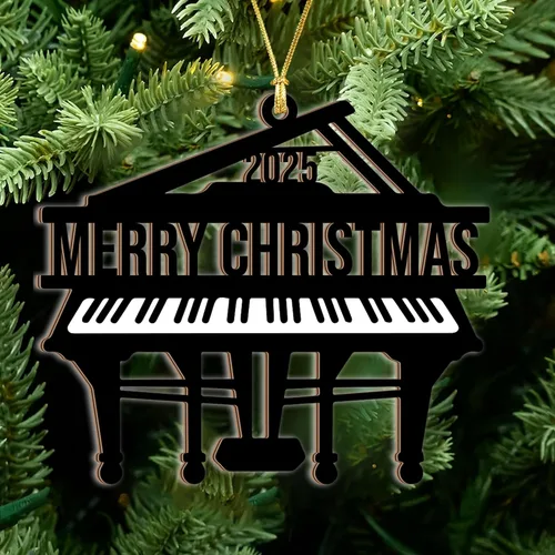 Adorno de Piano 2025 – Adorno Navideño de Piano Grande para Árbol, Regalos de Piano de Madera para Músicos, Regalos para Tocadores de Piano, Adorno