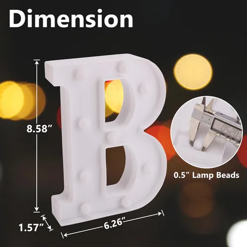 Miniatura 2 de Letrero LED de marquesina, letras iluminadas del alfabeto, letras LED que funcionan con pilas, para luz nocturna, bodas, cumpleaños, fiestas