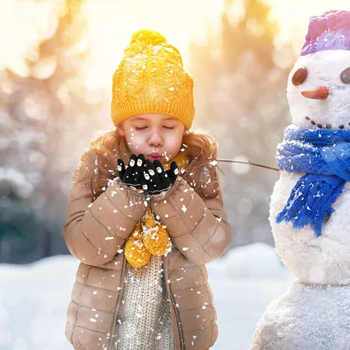 Miniatura 73 de Hicdaw 6 pares de guantes de invierno para niños, guantes de punto elásticos y cálidos para niños o niñas