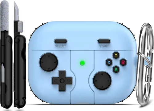 RFUNGUANGO Funda para AirPods Pro 2 con llavero y kit de limpieza, diseño de jugador de juego, compatible con Apple AirPods Pro de 2ª/1ª generación,
