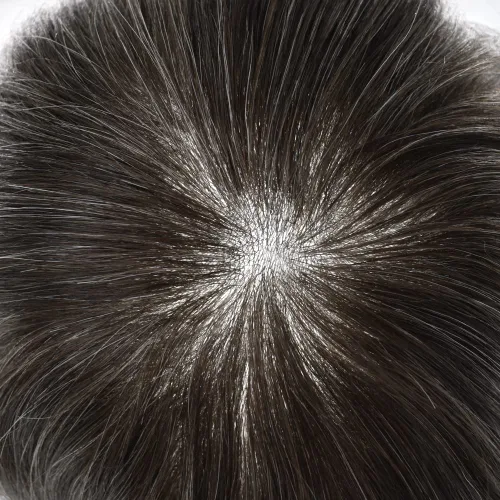 Miniatura 4 de Tupé de pelo para hombres 100% humano europeo todo V-loop Craft 0.001-0.002 in sistemas de reemplazo de pelo de piel ultra fina para hombre toupee