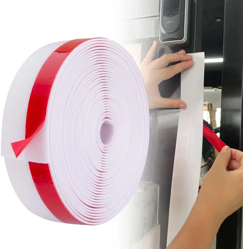 Tira adhesiva de sellado para puerta de 29.5 pies x 3 pulgadas, burlete de silicona impermeable ancho blanco, sellador aislante para huecos en