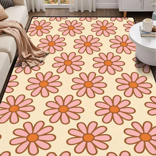 Miniatura 6 de 70 s Retro Seamless 60s 70s Aesthetic Style Area Rug Outdoor Patio Rug Play Mat Modern Floor Carpet Non-Slip Home Decor Living Room Kids Bedroom