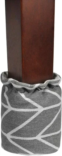 Miniatura 4 de Yoption Protectores de suelo para patas de silla, flechas grises de lino y algodón, almohadillas protectoras para patas de muebles, almohadillas