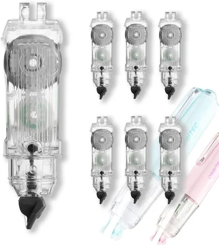 Recambios de cinta correctora, cinta portadora para todas las cintas correctoras recargables de la serie DU, 6 unidades RE-1 Recambios para cinta