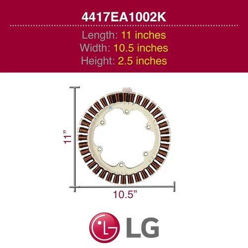 Miniatura 5 de LG 4417EA1002K - Conjunto de estator de motor original OEM para lavadoras LG