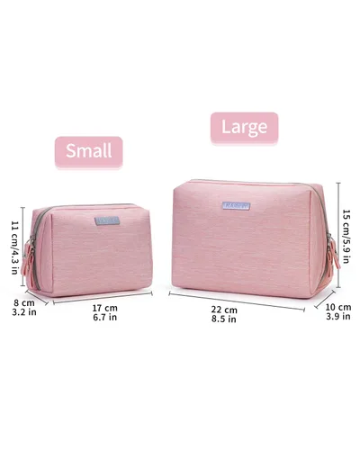 Miniatura 8 de Bolsa de maquillaje Narwey para viaje, bolsa de cosméticos organizadora, bolsa de aseo con compartimentos para mujeres y niñas (grande, rosa)