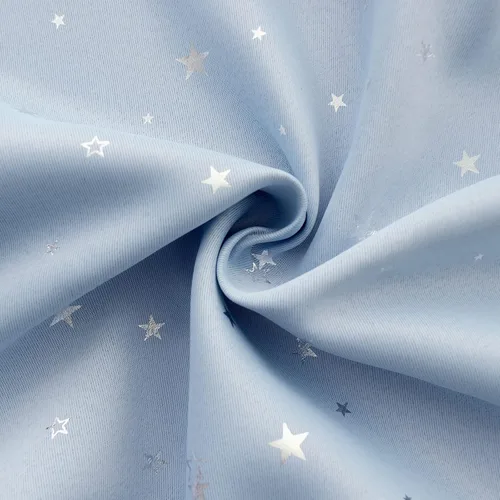 Miniatura 6 de BGment Cortinas opacas para dormitorio infantil, con aislamiento térmico, con ojales, estampado de estrellas plateadas, cortinas para oscurecer