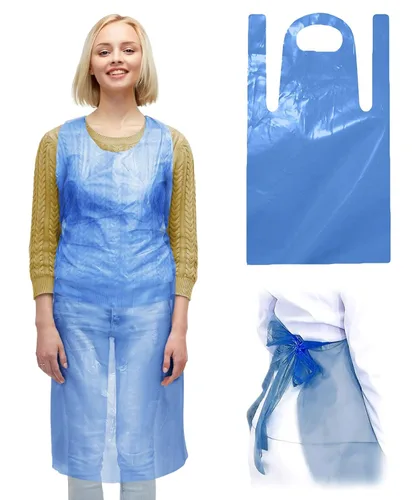 ABC PACK & SUPPLY Delantales desechables Delantales de plástico unisex impermeables para servicio de alimentos Pintura Lavaplatos, Azul