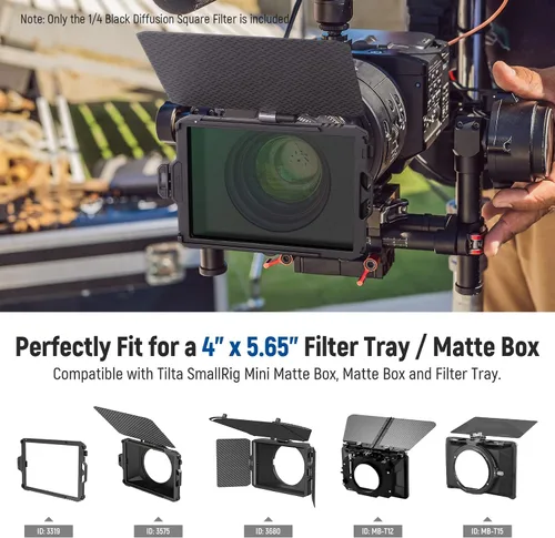 Miniatura 3 de NEEWER Filtro de Cine Cuadrado (Rectangular) con Efecto de Difusión Negra 1/4 de 4"x5.65" con Vidrio Óptico HD Compatible con Tilta Compatible