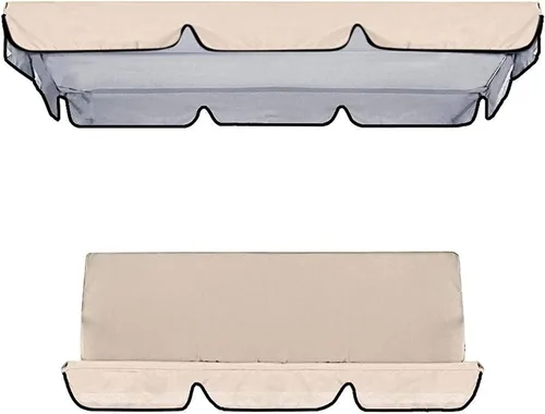 Miniatura 26 de Juego de fundas de repuesto para columpio de toldo, juego de repuesto para columpios de 2/3 plazas, protección para todo tipo de clima, columpios