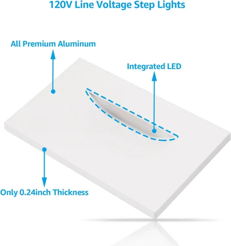 Miniatura 8 de LEONLITE Paquete de 12 luces LED 5CCT de 120 V, 3.5 W, 5 % 100 %, regulables, para interiores y exteriores, ubicación húmeda, CRI90, ETL, aluminio