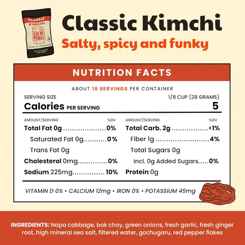 Miniatura 2 de Olive My Pickle Kimchi Fermentado - 16 oz 1 paquete de kimchi de col de napa probiótico clásico Kimchi coreano fresco con probióticos naturales