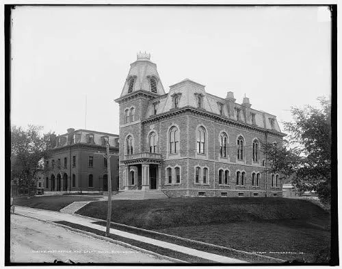 HistoricalFindings Photo: Post Office,County Court House,Government Buildings,Burlington,Vermont,VT,1900