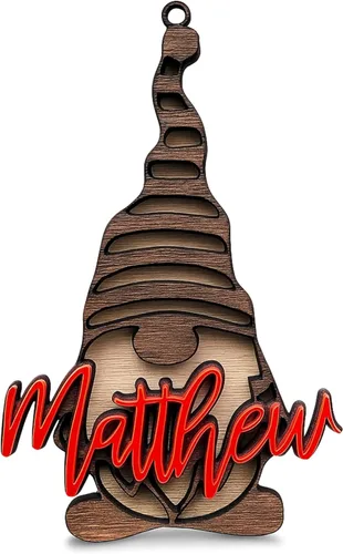 Gnomos de Navidad personalizados, adorno de nombre personalizado, nombres cortados con láser, regalos para niños, Navidad 2025, decoraciones de