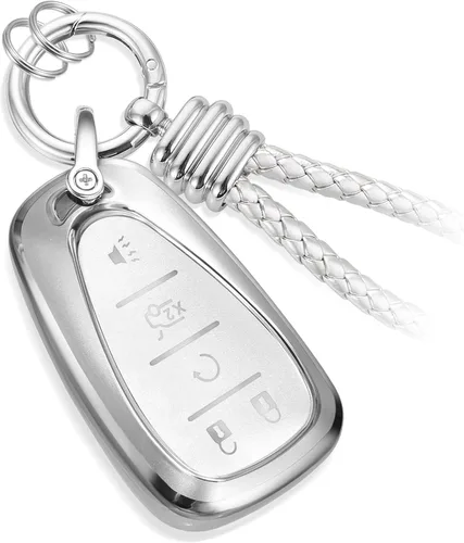 Miniatura 51 de Funda para llavero Buick con llavero de cuerda trenzada de metal, funda suave mejorada para Avenir Envision Encore Chevy Suburban Tahoe GMC Yukon