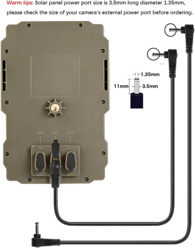 Miniatura 8 de SUNTEKCAM - Panel solar para cámara de sendero, kit de cargador de batería solar 12V/1A 6V/2A con batería de litio recargable de 3000 mAh
