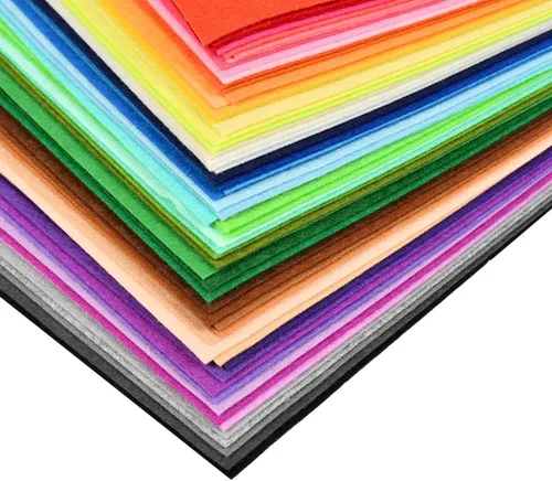 Miniatura 4 de BUYGOO 60 hojas de tela de fieltro rígido, 8 x 12 pulgadas, hojas de fieltro para manualidades, colores surtidos, 0.039 in de grosor, fieltro rígido