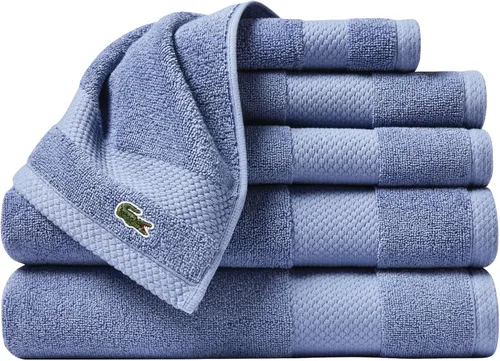 Miniatura 10 de Lacoste Heritage - Sábana de baño de 100 % algodón Supima, aloe, 35" x 70", altamente absorbente y de secado rápido, toalla de baño súper suave