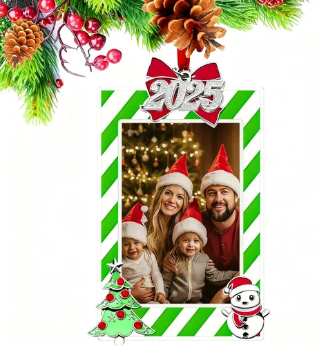 ZUNON Marco de fotos de Navidad para exhibir imágenes, decoración colgante, marcos de fotos para el hogar de vacaciones, fiestas, decoración de