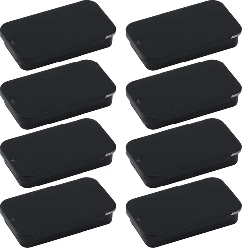 Miniatura 6 de 8 recipientes de lata rectangulares de metal deslizantes, latas de almacenamiento vacías para velas de perfume sólidas, manualidades, dulces, Negro