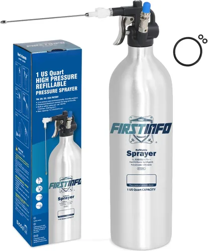 Miniatura 10 de FIRSTINFO A1638 (3ª Gen) Pulverizador de aerosol recargable patentado, ligero, presión máxima 140psi / 620ml, bote de aluminio engrosado