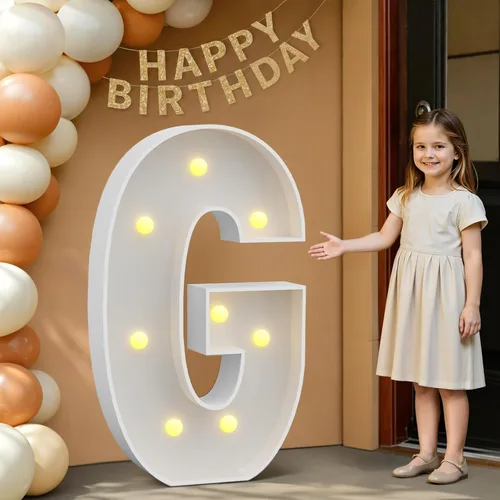 Miniatura 78 de IMPRSV Letras de mosaico iluminadas de marquesina, 4 pies para globos y fiestas, decoración de kit de arco