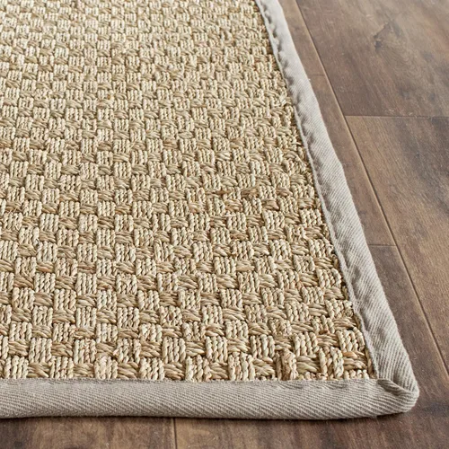 Miniatura 4 de SAFAVIEH Alfombra de área de 8x10 - Colección de fibra natural - Grande - Natural y gris, hierba marina, patrón de tejido de canasta (NF114P)