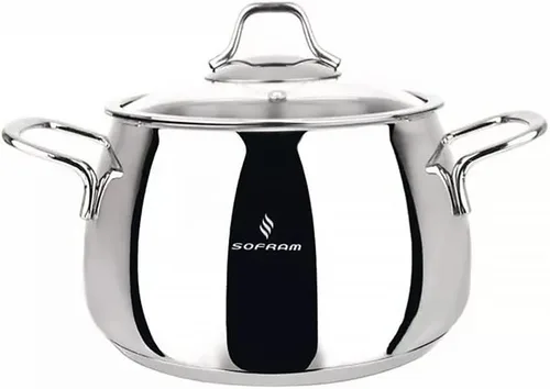 Miniatura 3 de Venus - Olla profunda de acero inoxidable con tapa de vidrio, olla para sopa profunda adecuada para estufa de inducción (2.1 cuartos de galón