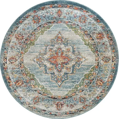 Miniatura 3 de Unique Loom Isabella Collection - Alfombra de área - Rossellini (2 x 3 pies, rectangular, azul/beige)