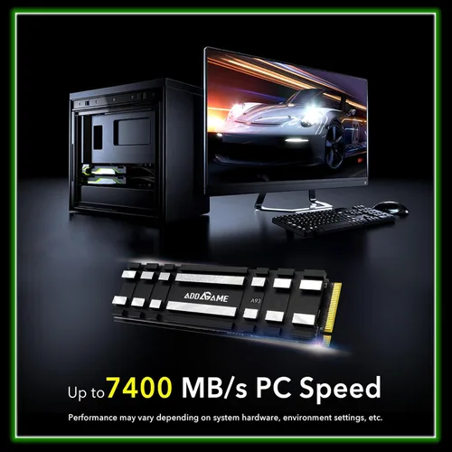 Miniatura 3 de Addlink Expansión de almacenamiento A93 de 4 TB para consola PS5 con disipador de calor, hasta 7400 mb/s, Gen 4 PCIe NVMe m.2 2280, unidad interna