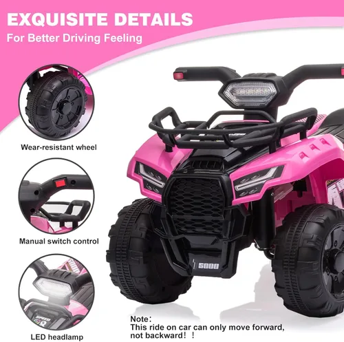 Miniatura 2 de Cuatrimoto eléctrica de juguete con baterías de 6 Voltios, 4 ruedas, faros, MP3, USB, control de volumen y un asiento grande para regalar a niños