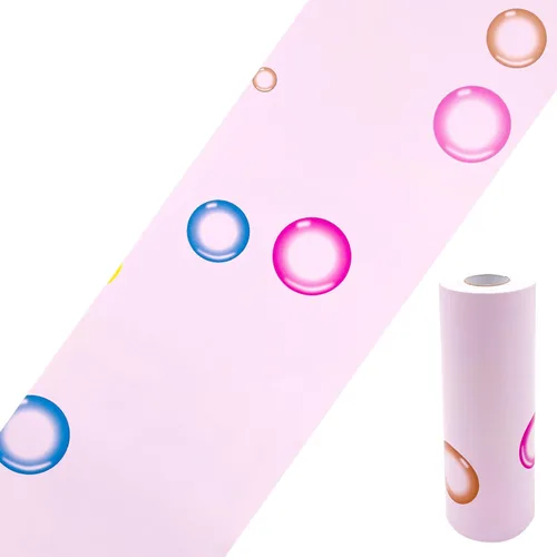Miniatura 7 de Papel tapiz extraíble de burbujas rosadas con borde autoadhesivo de PVC para decoración de pared de habitación de niños, 6 pulgadas de ancho