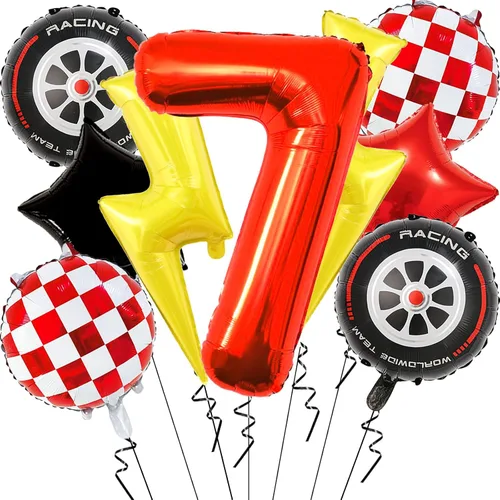 Miniatura 10 de 6 globos de carreras para decoración de fiesta de cumpleaños, globos de semáforo de 32 pulgadas para suministros de fiesta de cumpleaños