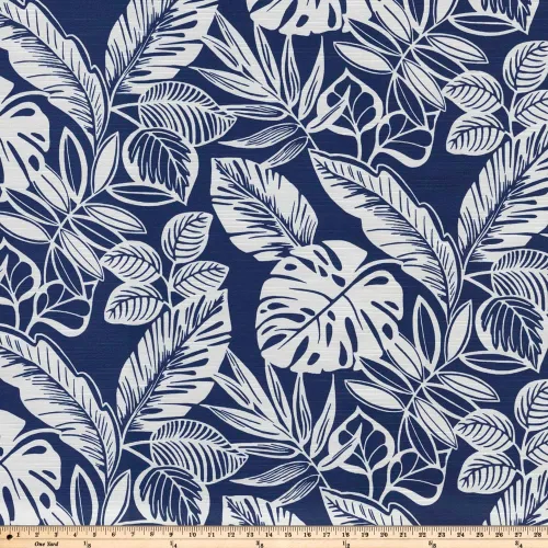 Miniatura 7 de Pillow Perfect Tropic Botanical - Almohadilla para silla de interior/exterior con lazos, 2 unidades, 16 x 18.5 pulgadas, azul marino Delray