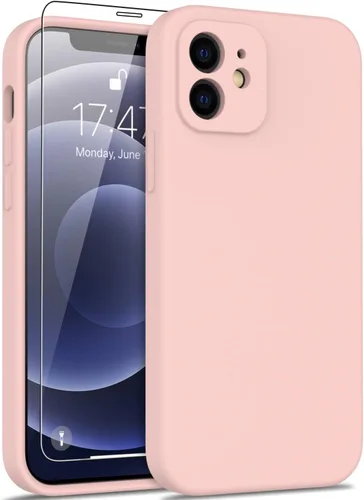 Miniatura 51 de DEENAKIN Funda de silicona compatible con iPhone 12 con protector de pantalla, mejora la protección de la cámara, funda protectora suave y flexible
