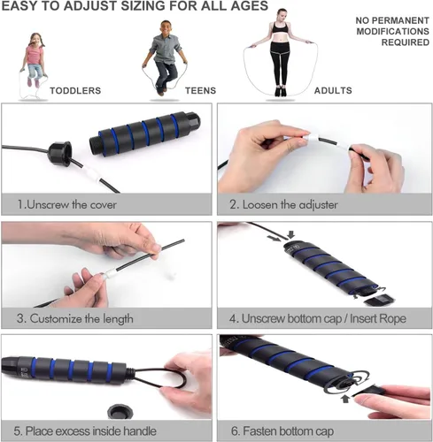 Miniatura 4 de Cuerda de saltar para entrenamiento, fitness, gimnasio en casa, hombres, mujeres y niños, salud, desde solo U, (varios colores)