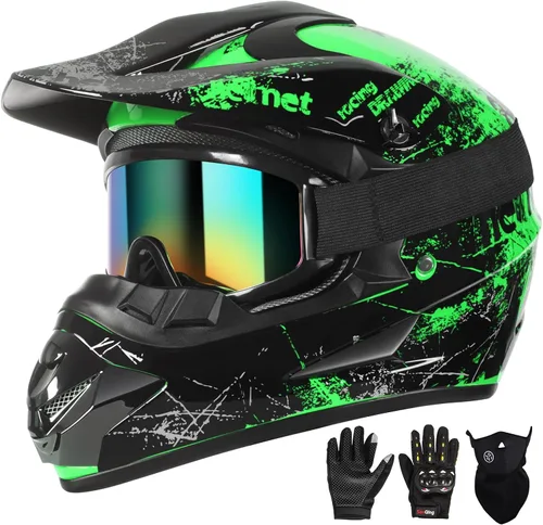 Miniatura 11 de SPARK - Cascos para bicicleta de montaña para niños, cascos de motocicleta para jóvenes, ATV, motocross, de cara completa, para hombres y mujeres