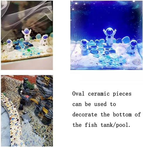 Miniatura 8 de Azulejos de mosaico de cerámica de 1 libra, color aleatorio, tamaño mixto, forma ovalada, piezas de cerámica de mosaico para manualidades