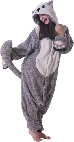 Miniatura 3 de DarkCom Pijama de una pieza de animal para mujer y hombre, disfraz de Halloween, ropa de dormir de Navidad