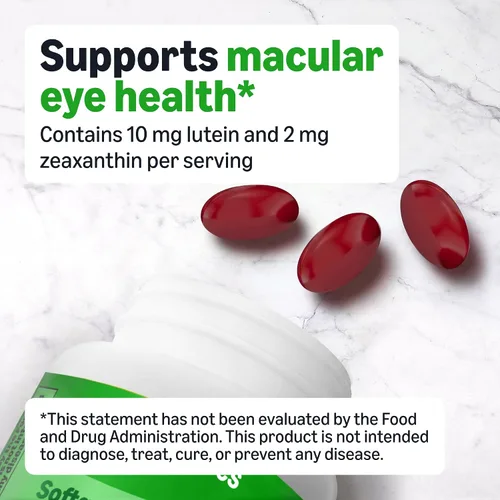 Miniatura 2 de Amazon Basics Suplemento de vitaminas y minerales para los ojos, fórmula AREDS 2 con luteína y zeaxantina, 120 cápsulas blandas