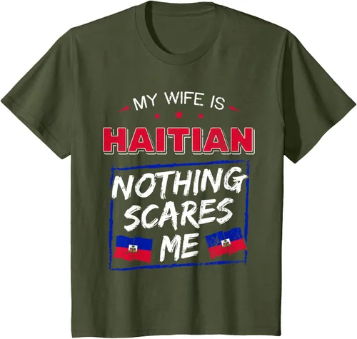 Miniatura 10 de My Wife Is Haitian Republic of Haiti Heritage Roots - Camiseta con bandera, Negro, S