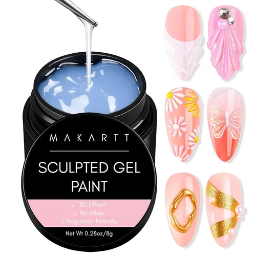 Miniatura 11 de Makartt Arte de Uñas en Gel 3D: Gel de Escultura 3D para Arte de Uñas, Polvo de Uñas Cromado Espejo, Esmaltes en Gel, Tallado, Pintura Metálica 3D