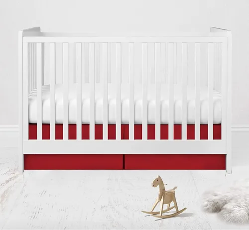 Miniatura 11 de Bacati Falda de cama sólida para cuna/niño pequeño, color blanco, 13 pulgadas