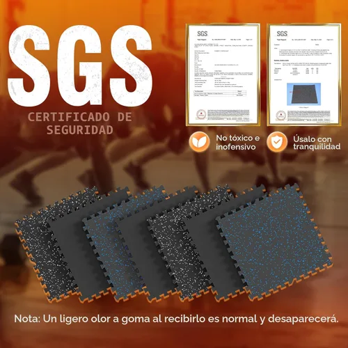 Miniatura 9 de PRAISUN Suelo de Gimnasio de Goma Más Grueso de 0.6 Pulgadas para Gimnasio en Casa, 12 Piezas 48 Pies Cuadrados Alfombrillas de Entrenamiento