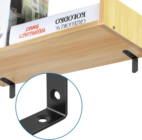 Miniatura 5 de 16 piezas de conjuntos de soportes de esquina en L de acero inoxidable, soporte de ángulo recto de 90 grados con 64 piezas de tornillos, el soporte