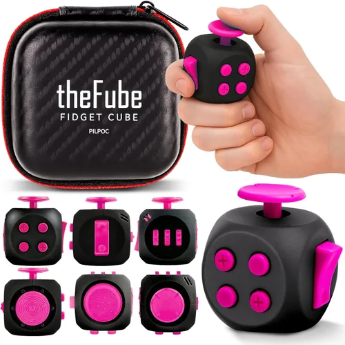 Miniatura 17 de PILPOC - Cubo para la ansiedad theFube, Dodecágono con 12 lados – Cubo para la ansiedad de alta calidad con funda de transporte exclusiva, duradero