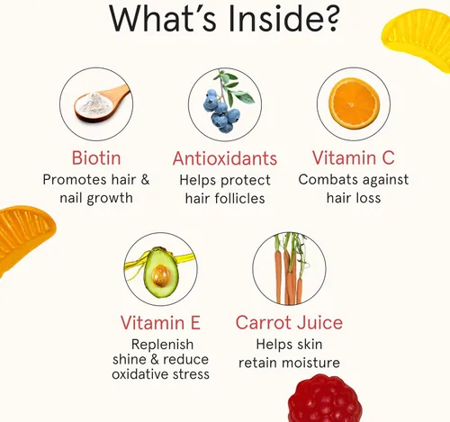 Miniatura 4 de iRestore Vitaminas para el cabello, gomitas veganas de biotina para la piel del cabello y las uñas, gomitas para el cabello, gomitas de biotina